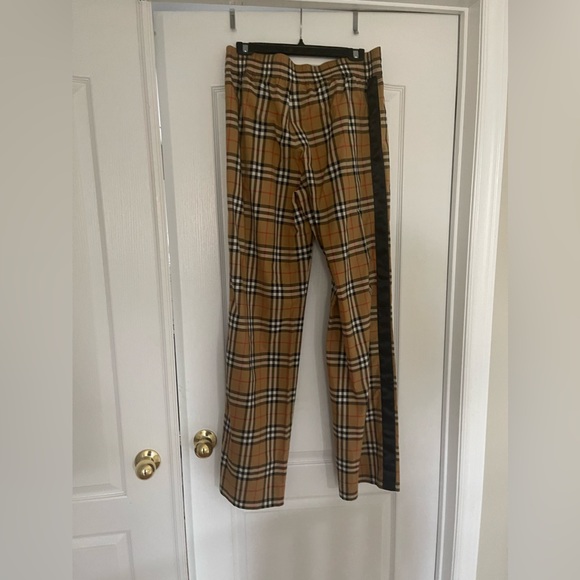 Burberry wide Stripe Vintage Check Stretch Cotton Trousers - Picture 4 of 7